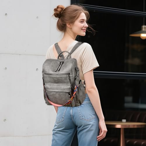 Dora & Liz Womens Backpack Purse Leather Fashion Travel Backpack Purse for Women Designer Ladies Shoulder Bags - Image 2