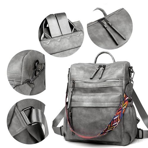 Dora & Liz Womens Backpack Purse Leather Fashion Travel Backpack Purse for Women Designer Ladies Shoulder Bags - Image 5