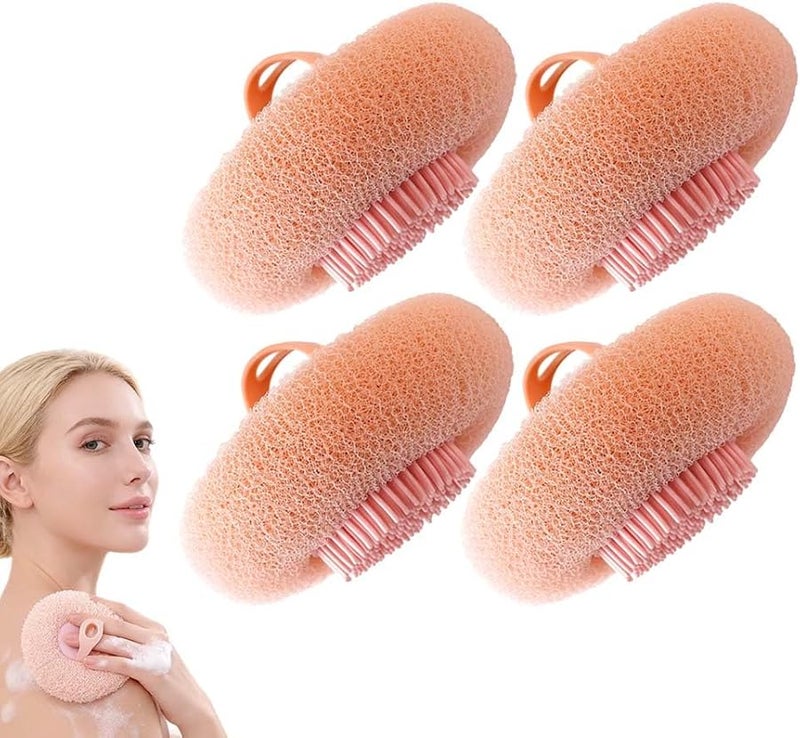 Upgraded Exfoliating Shower Sponge 4PCS Orange Super Soft Mesh Bath Ball - Image 1