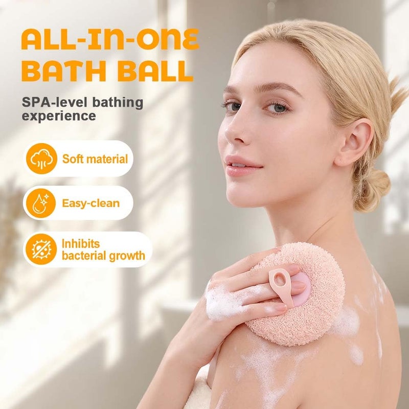 Upgraded Exfoliating Shower Sponge 4PCS Orange Super Soft Mesh Bath Ball - Image 4