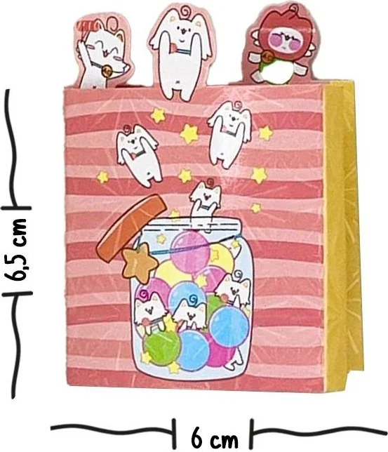 Kağıt Gemi Dükkan Cats Coming Out of Pink Jar Post-it Note