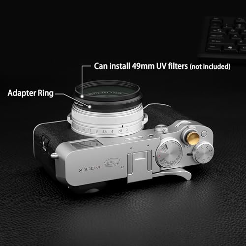 Haoge 49mm Lens UV Filter Adapter Ring for Fujifilm Fujinon X100VI X100V Camera fit 49mm UV CPL ND Filter Fit Original Lens Cap Black LAR-X55B - Image 5