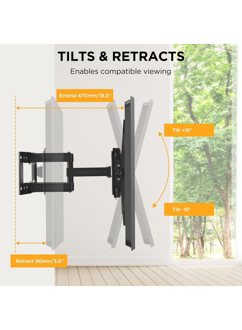 فيسيو حامل حائط متحرك للشاشات من فيسيو VBM5590 | مناسب لشاشات 55–90 بوصة | إمالة ±15° | دوران ±80° | ذراع ممتد 110–450 مم | VESA 800x600 مم | يتحمل حتى 70 كجم - Image 2