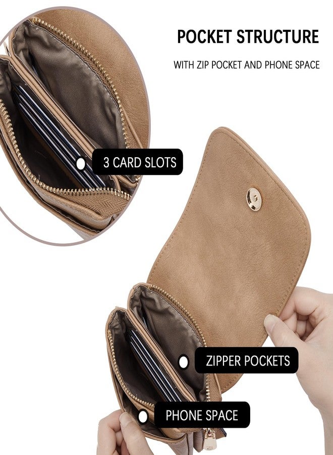 BOSTANTEN Vegan Leather Small Crossbody Bags for Women Designer Cell Phone Bag Wallet Purses Adjustable Strap, A-07-camel Brown, Small, Small Crossbody Bags for Women - Image 3