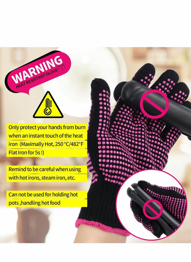 Generic - Heat Resistant Gloves, Silicone Non Slip Gloves for Hair Styling Fit for All Hand Size, Professional Heat Resistant Mitts For Hot Hair Styling Curling Iron Wand Flat Hair Straightener - Image 1