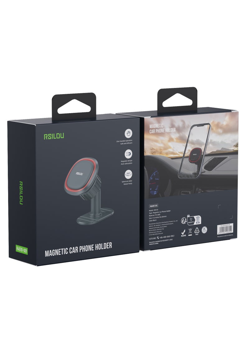ارسيلو حامل مغناطيسي للسيارة R4510 ، تصميم شفط مغناطيسي قوي يحمل هاتفك بأمان، مرن ومقاوم للصدمات، ولا يتداخل مع الإشارة - Image 2