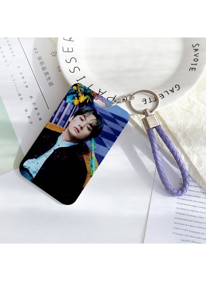 NIBEMINENT 1 - Piece STRAYKIDS Kpop Photo Card Holder Pendant Key Chain ID Badge Holder ID Card Holder Photo Card Protector for School ID Office ID Access Card for Women Girls