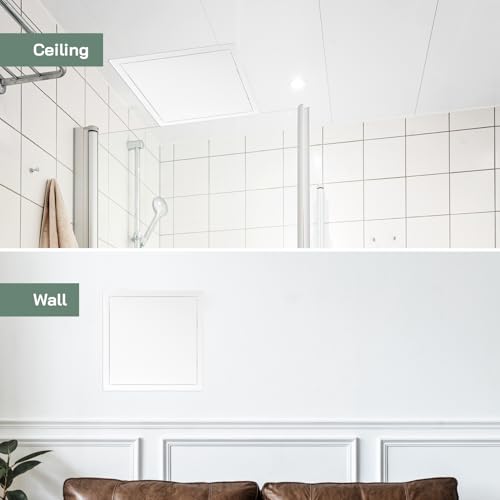 Vent Systems 12'' x 12'' Inch White Metal Access Panel with Click Function - Easy Access Doors - Access Panel for Drywall, Wall, Electrical and Plumbing Service Door - Image 3