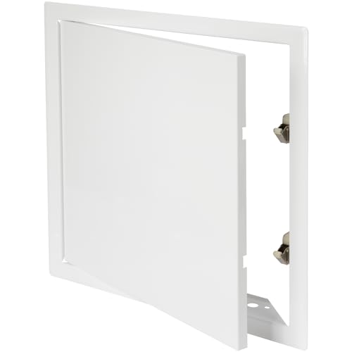 Vent Systems 12'' x 12'' Inch White Metal Access Panel with Click Function - Easy Access Doors - Access Panel for Drywall, Wall, Electrical and Plumbing Service Door - Image 1