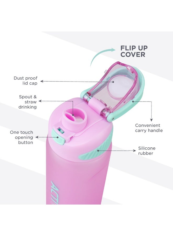 Hydrobrew Personalized Sip Switch Tritan Water Bottle 1000ml Leakproof, BPA Free, Straw & Spout Lid- Orchid Mist - Image 3