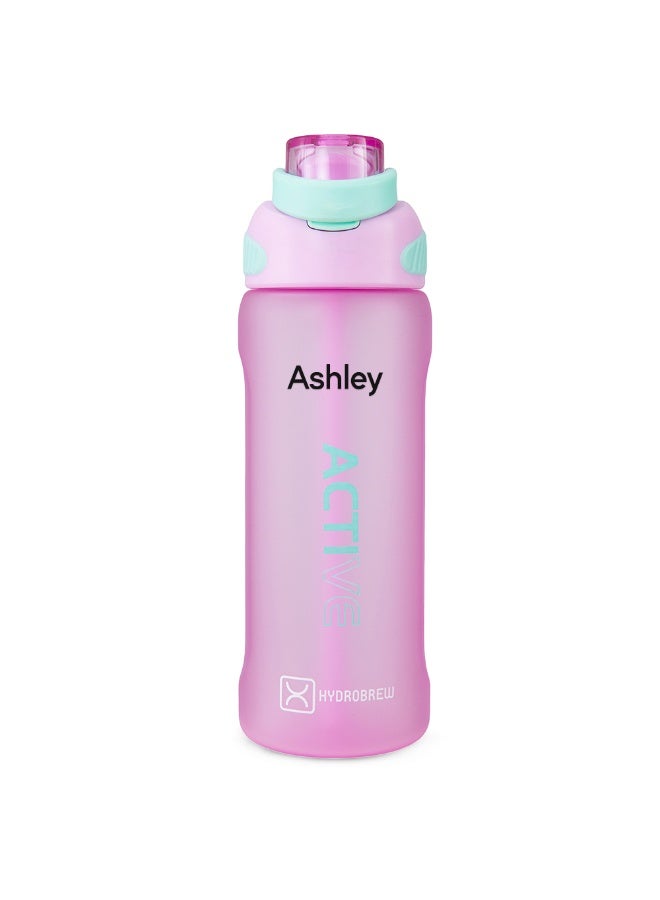 Hydrobrew Personalized Sip Switch Tritan Water Bottle 1000ml Leakproof, BPA Free, Straw & Spout Lid- Orchid Mist - Image 1