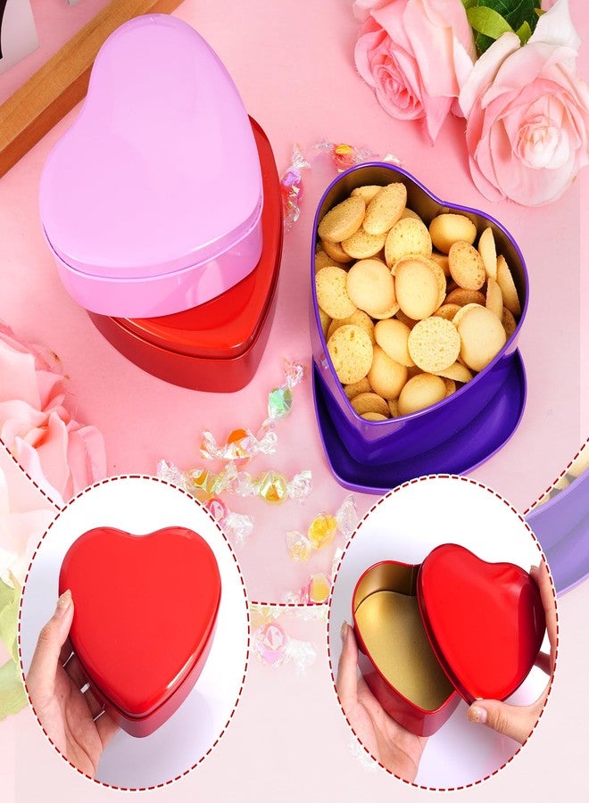آربينشيا علبة علب على شكل قلب من Rbenxia، عبوة من 18 علبة، علب فارغة على شكل قلب مع غطاء، 4.72 بوصة × 4.33 بوصة، مثالية لصنع الحلوى والبسكويت والشموع، كهدية عيد الحب أو توزيعات الحفلات (18 علبة، أحمر + وردي + بنفسجي، 4.7 بوصة × 4.3 بوصة). - Image 3