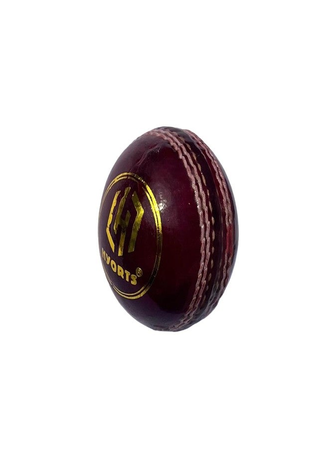 HYORTS Senior Official Hard & Seasoned 4 Pieces Leather Cricket Balls for Practice A Grade Handstitched Pack of 1 - Image 1