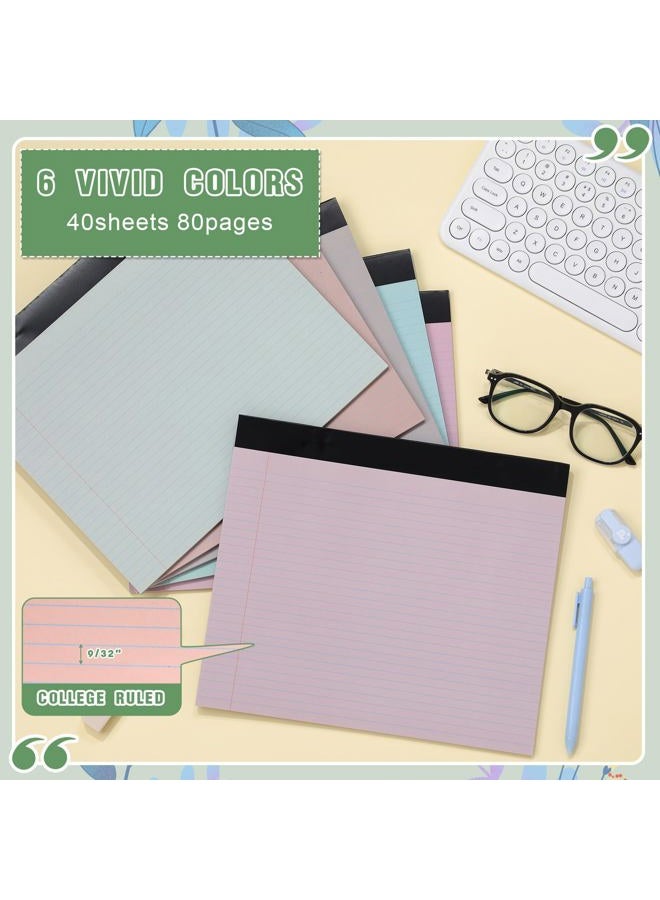 Lincia 11" x 9.5" Legal Pads College Ruled Notepad Landscape Notebook Horizontal Lined Notebook 80 Gsm Assorted Colors Paper Pastel Writing Pads for School Office, 40 Sheet(Boho Color,6 Pads) - Image 3