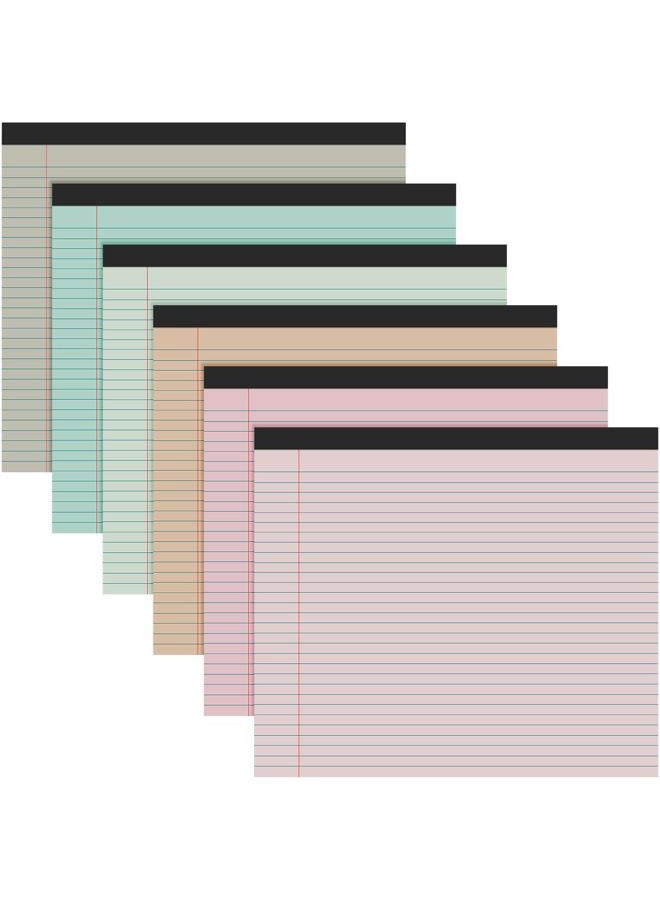 Lincia 11" x 9.5" Legal Pads College Ruled Notepad Landscape Notebook Horizontal Lined Notebook 80 Gsm Assorted Colors Paper Pastel Writing Pads for School Office, 40 Sheet(Boho Color,6 Pads) - Image 1