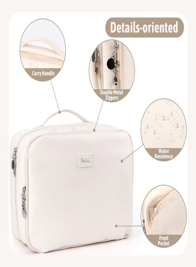 YOPCDJ PU Leather Waterproof Travel Toiletry Bag with Jewelry Organizer, Hanging Travel Bag for Toiletries,Cosmetic Bags for Women Toiletries Organizer with 4 Compartments Portable Travel Essentials - Image 5