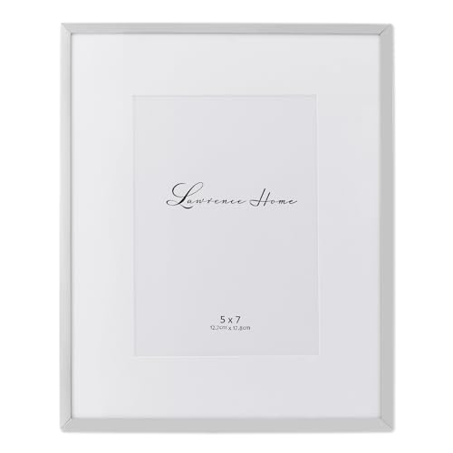 Lawrence Frames Silver Plated Matted Picture Frame, Silver, 5x7 - Image 1