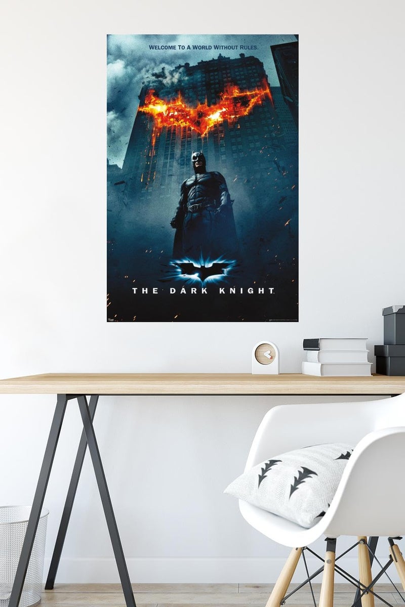 Trends International DC Comics Movie - The Dark Knight - Batman Logo on Fire One Sheet Wall Poster, 22.375" x 34", Premium Unframed Version - Image 4