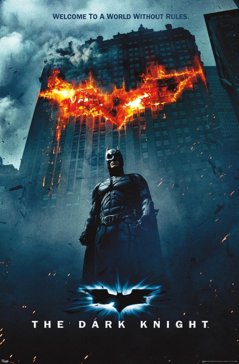 Trends International DC Comics Movie - The Dark Knight - Batman Logo on Fire One Sheet Wall Poster, 22.375" x 34", Premium Unframed Version - Image 1