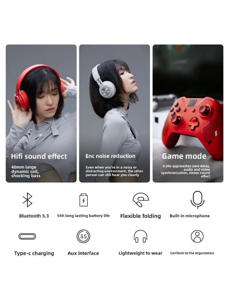 Fingertime P1 Wireless Bluetooth Earbuds, Low Latency ENC Noise Cancelling HiFi Headset, Gray - Image 2