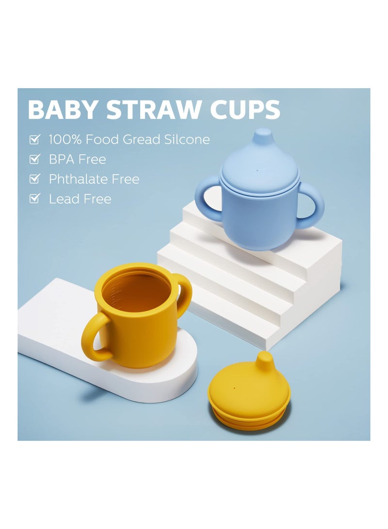 SOLARAE Silicone Sippy Cup, Training Cup for Baby 6 months, Two Handle Learner Cup for Toddlers, Sippy Cups for Baby 6 MonthsSilicone Sippy Cups For BabiesHandles and Spout Lid Easy Grip（2 Pieces ） - Image 2