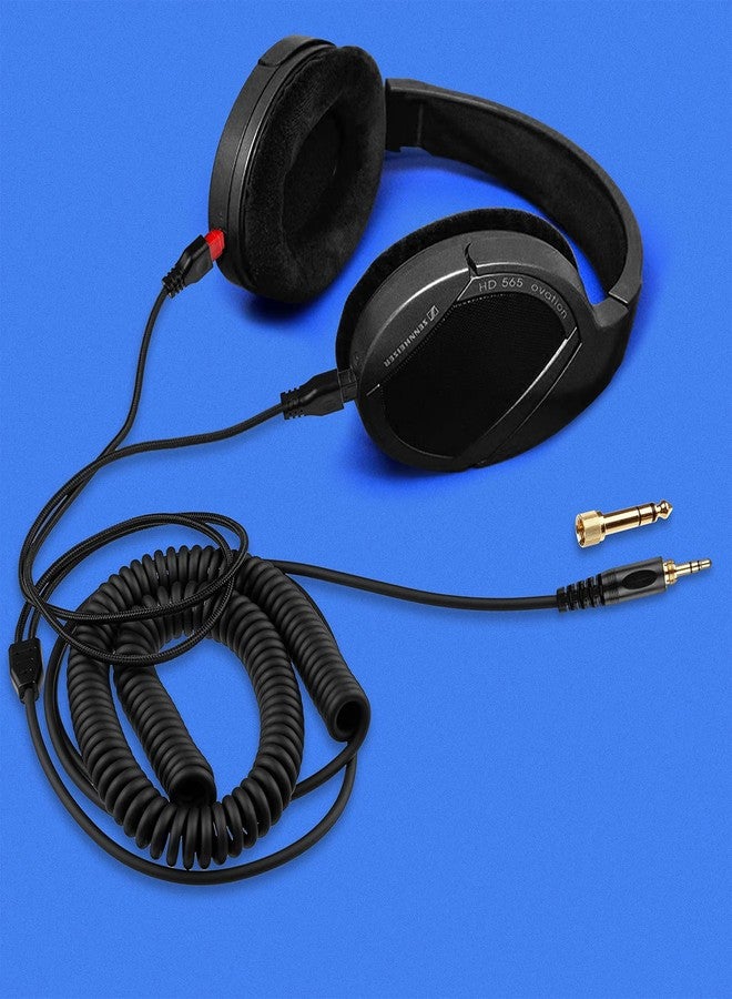 weishan Coiled Headphone Cord Replacement for Sennheiser HD650, HD660 S, HD600, HD6XX, HD580, HD565, HD545, HD535, Audio Cable Wire 3.5mm 1/8" Plug and 6.35mm 1/4" Adapter 5m(16ft) - Image 4