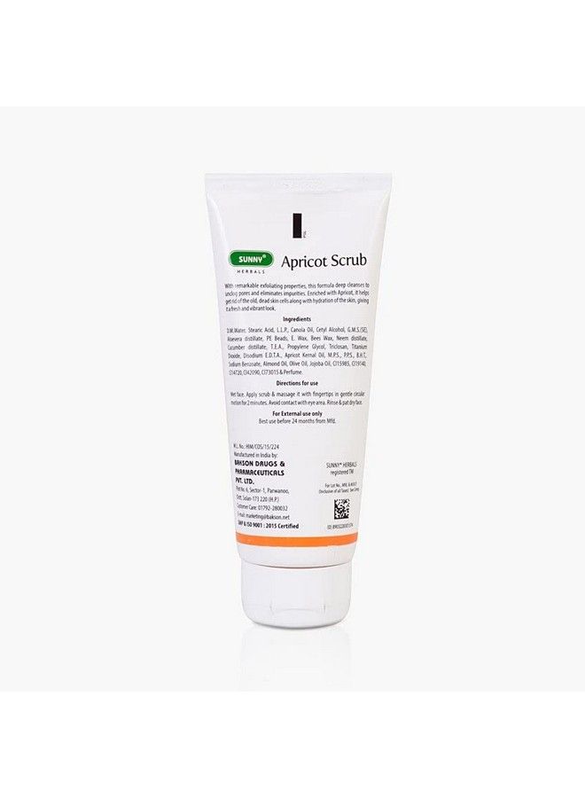 Sunny Apricot Scrub With Essential Oils Neem & Aloevera Extract ; Exfoliates & Removes Black White & Dead Cells ; Deeply Cleanses Unclogs Pores Removes Impurities & Excess Oil ; 100Gm - Image 4