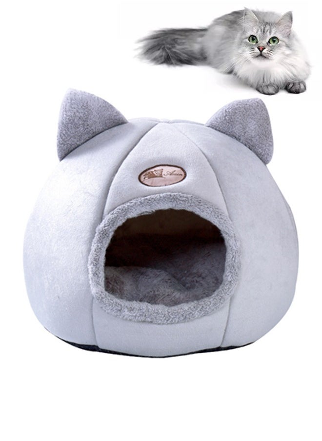 Generic Warm Cat Bed Winter Soft Comfortable Pet Nest Indoor Semi-Enclosed Pet Cat Dog Sleeping Tent House Cave Cat Cave Bed Pet Nest Cat House Indoor  - Image 5