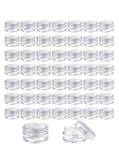 Excefore 50 Pcs Cosmetic Containers, Acrylic Clear Round Jars, BPA Free Sample Jars Tiny Makeup Sample Containers with Lids for Women Cosmetic, Lotion, Cream, Makeup, Bead, Eye Shadow (5g / 5ml)  - Image 1