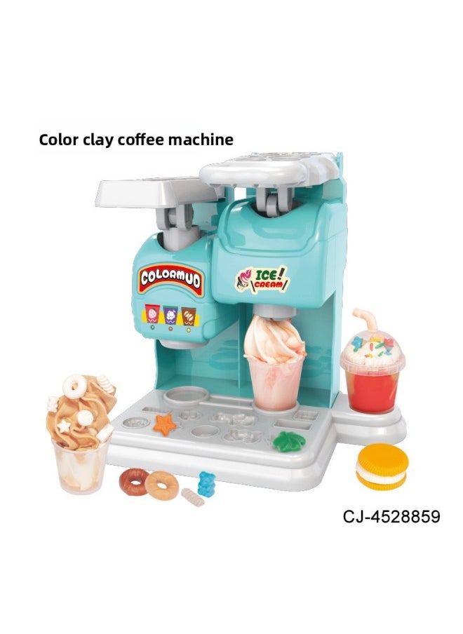 Generic - Children's Simulation Color Mud Ice Cream Machine Toys Puzzle Early Education Color Mud Handmade Play House Toys-Color:Sky Blue-Specifications:Cj- 4528859 Color Clay Coffee Machine - Image 1