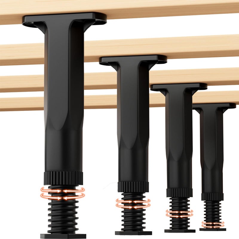 FafdBinm 4PC Bed Support Legs,Adjustable Height 5.9-11 inches,Black - Image 1