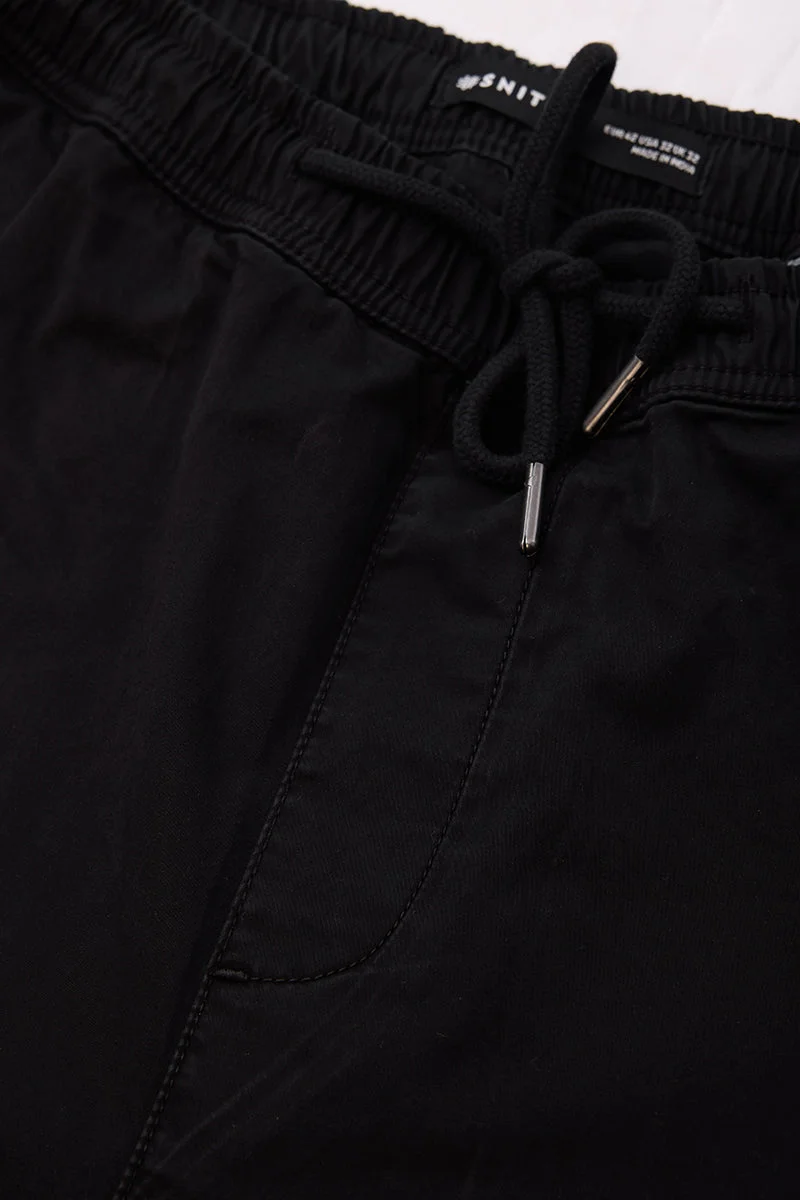 SNITCH بنطلون كارجو أسود بقصة ضيقة وخصر متوسط
