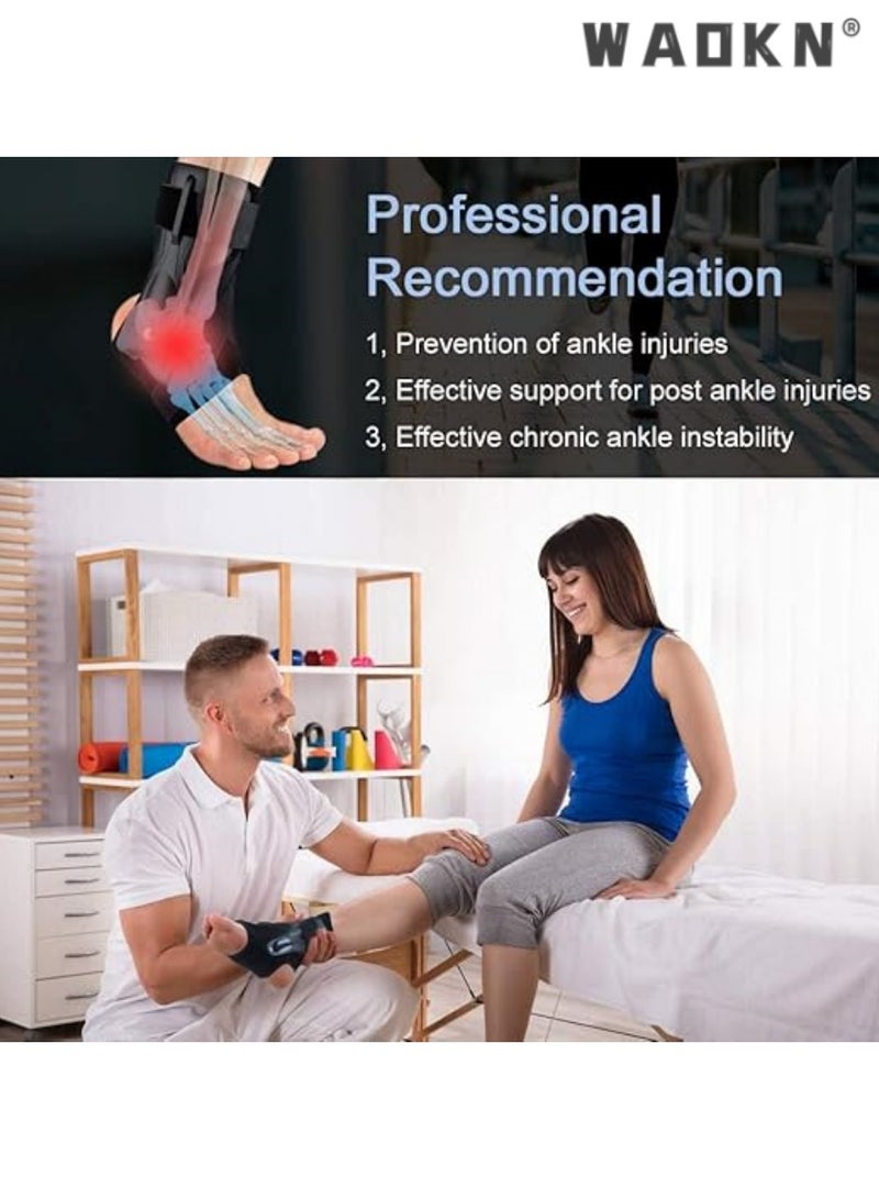 دبليو أيه أو كي أن مثالية لدعم الالتواء والاستقرار الكاحل المتقدمة ، ودعم الكاحل للرجال والنساء ، كرة السلة ، كرة القدم ، الكرة الطائرة وإعادة التأهيل ، والتهوية قابل للتعديل دعم الالتواء الكاحل ، م ياردة . - Image 4