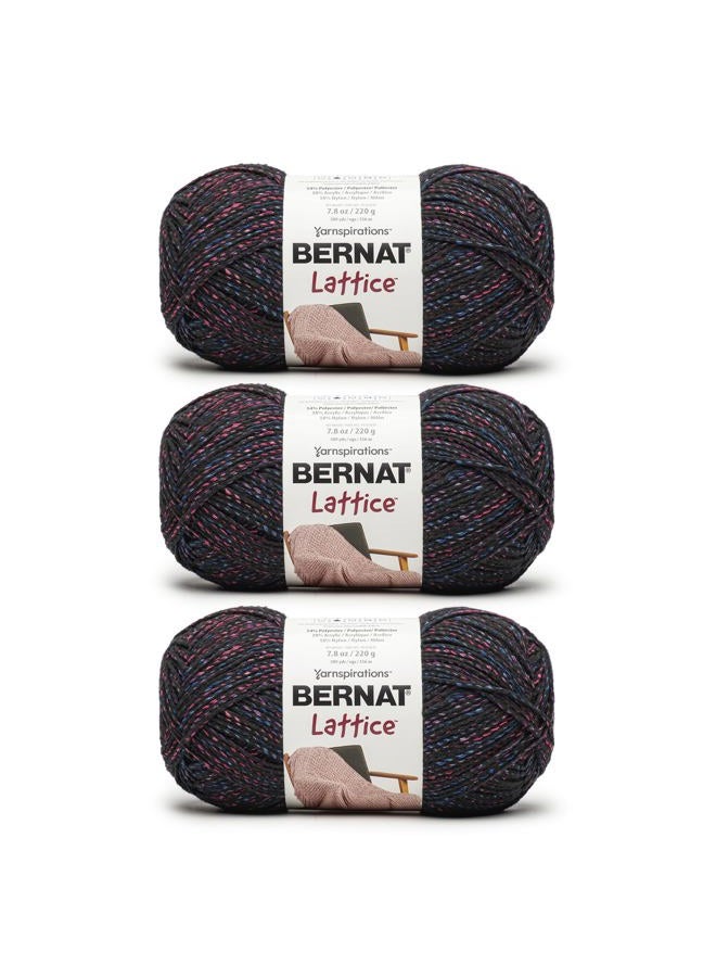 Bernat Lattice - 3 Pack of 389 Yards/7.8 oz Blacklight 54% Polyester 28% Acrylic 18% Nylon Yarn - Image 1