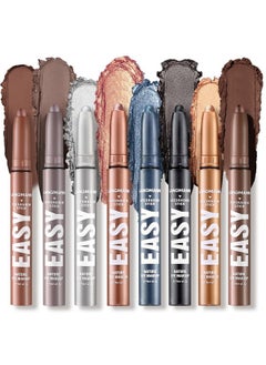 Jolilab Eyeshadow Stick Set, 8 Colors Matte Professional Bright-Colored Contouring And Highlight Eyeshadow Stick, Cream Eyeshadow Waterproof Long Lasting High Pigmented Eye Shadow (8, Set F)  - Image 1