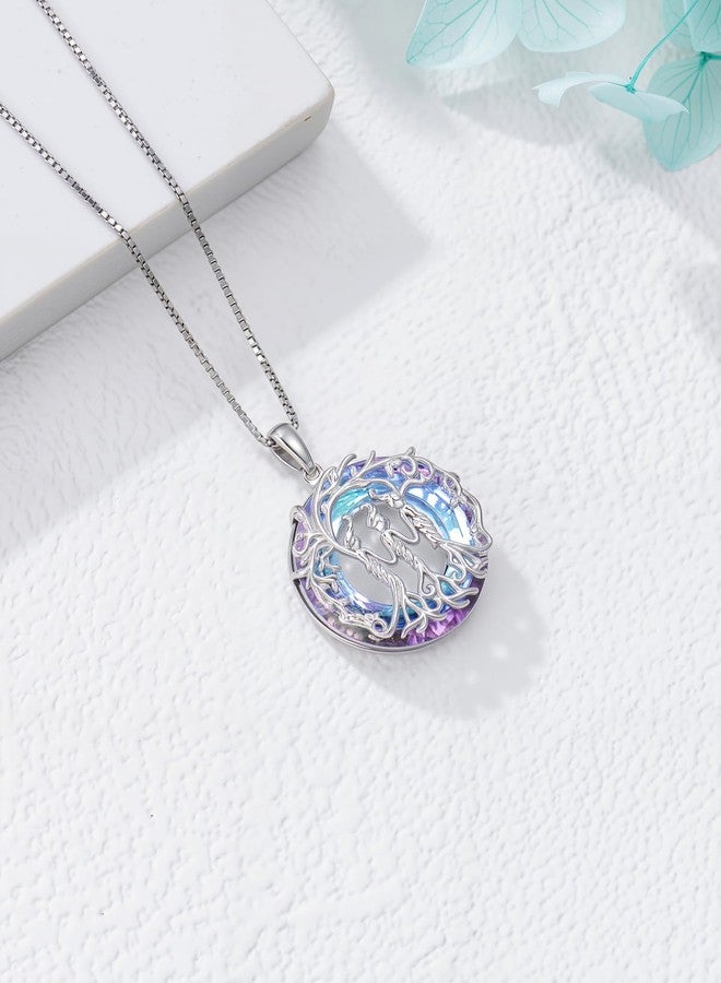 JKR Sister Gifts for Sister Tree of Life Necklace 3 Sisters Crystal Pendant - Image 3
