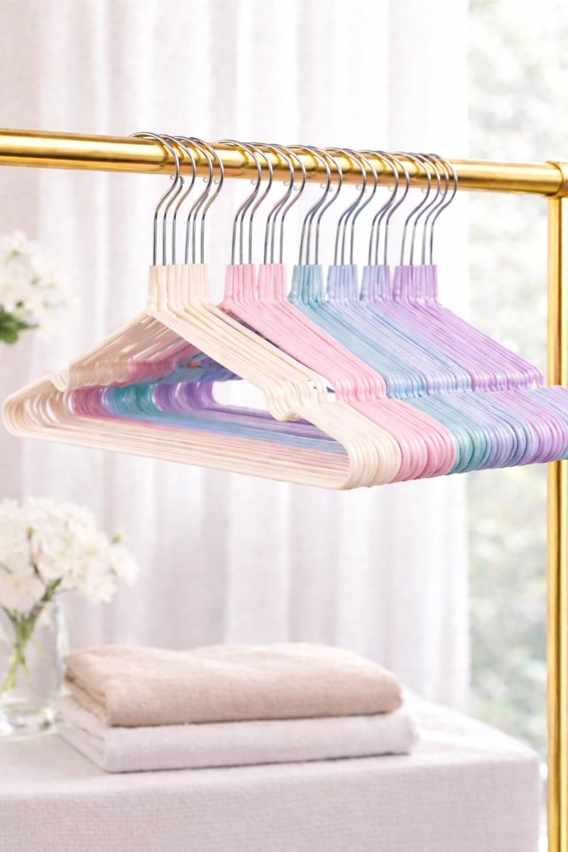 Set Of 10/20 Pcs Clothes Hangers 40×20cm Non-Slip Metal Hangers – Durable Household Drying Rack, Space-Saving Closet Organizer for Shirts, Dresses & Jackets (10) - Image 1