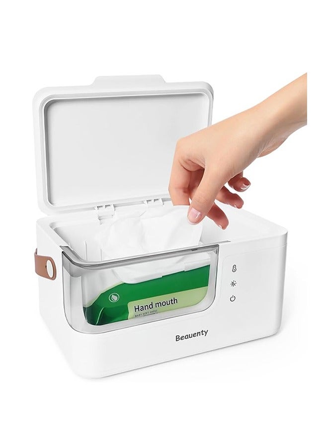 Beauenty Baby Wipe Warmer for Car and Home Use – 2-Level Temperature Control  Silent & Even Heating  Built-in Light  Keeps Wipes Warmer Moist – Large Capacity Diaper Wipes Dispenser for Babies - Image 1