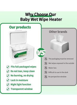 Baby Wipe Warmer for Car and Home Use – 2-Level Temperature Control  Silent & Even Heating  Built-in Light  Keeps Wipes Warmer Moist – Large Capacity Diaper Wipes Dispenser for Babies - view 2