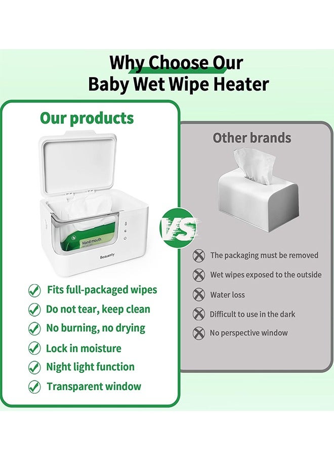 Beauenty Baby Wipe Warmer for Car and Home Use – 2-Level Temperature Control  Silent & Even Heating  Built-in Light  Keeps Wipes Warmer Moist – Large Capacity Diaper Wipes Dispenser for Babies - Image 2