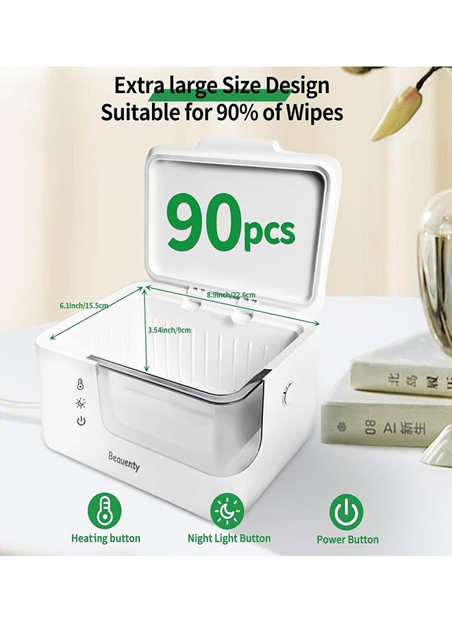 Beauenty Baby Wipe Warmer for Car and Home Use – 2-Level Temperature Control  Silent & Even Heating  Built-in Light  Keeps Wipes Warmer Moist – Large Capacity Diaper Wipes Dispenser for Babies - Image 4