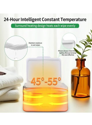 Baby Wipe Warmer for Car and Home Use – 2-Level Temperature Control  Silent & Even Heating  Built-in Light  Keeps Wipes Warmer Moist – Large Capacity Diaper Wipes Dispenser for Babies - view 5