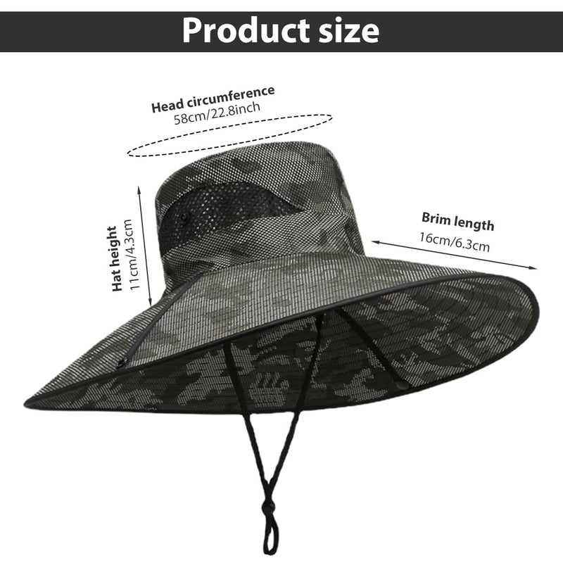 GUSTAVE ® Hat for Men, UPF50+ Extra Wide Brim Bucket Hat - Breathable & Adjustable Sun Hat with Flip-Up Design, for Men & Women - Ideal for Fishing, Hiking & Beach Trips, Camouflage - Image 3