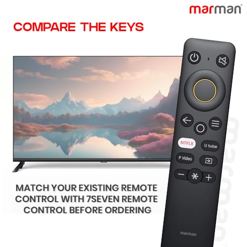 marman® Compatible with Realme Smart Tv Remote Control Suitable for Full HD LED Android TV Non Voice Command with Hotkeys - Pairing Not Required - Match Key By Key with Original Remote - Image 4