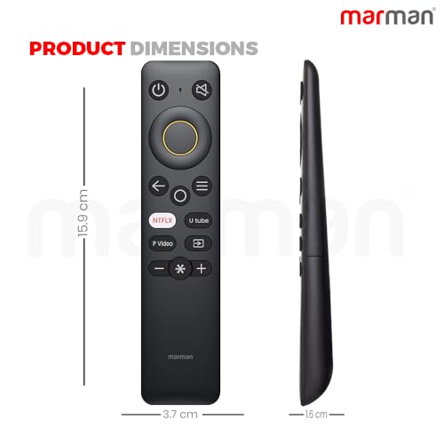 marman® Compatible with Realme Smart Tv Remote Control Suitable for Full HD LED Android TV Non Voice Command with Hotkeys - Pairing Not Required - Match Key By Key with Original Remote - Image 2