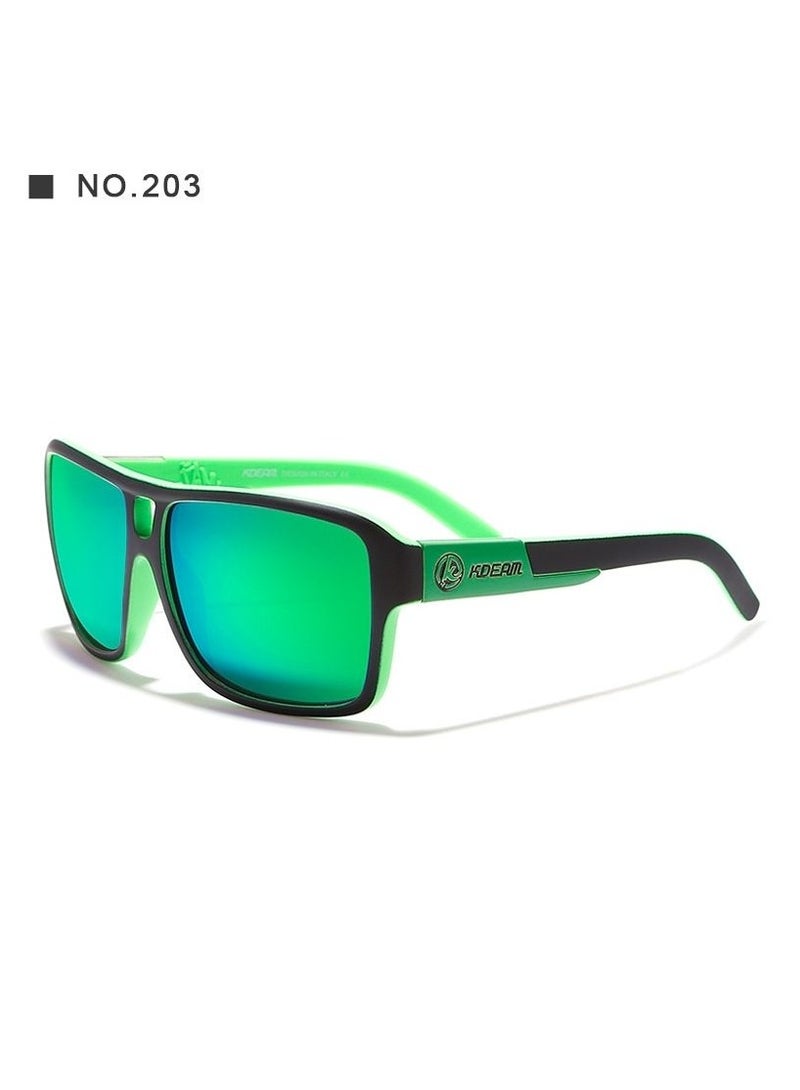 kdeam New square sports polarized sunglasses for Instagram trends, large-frame cycling glasses with dazzling colors from Europe and America, polarized lenses, fashionable sunglasses for both men and women - Image 1