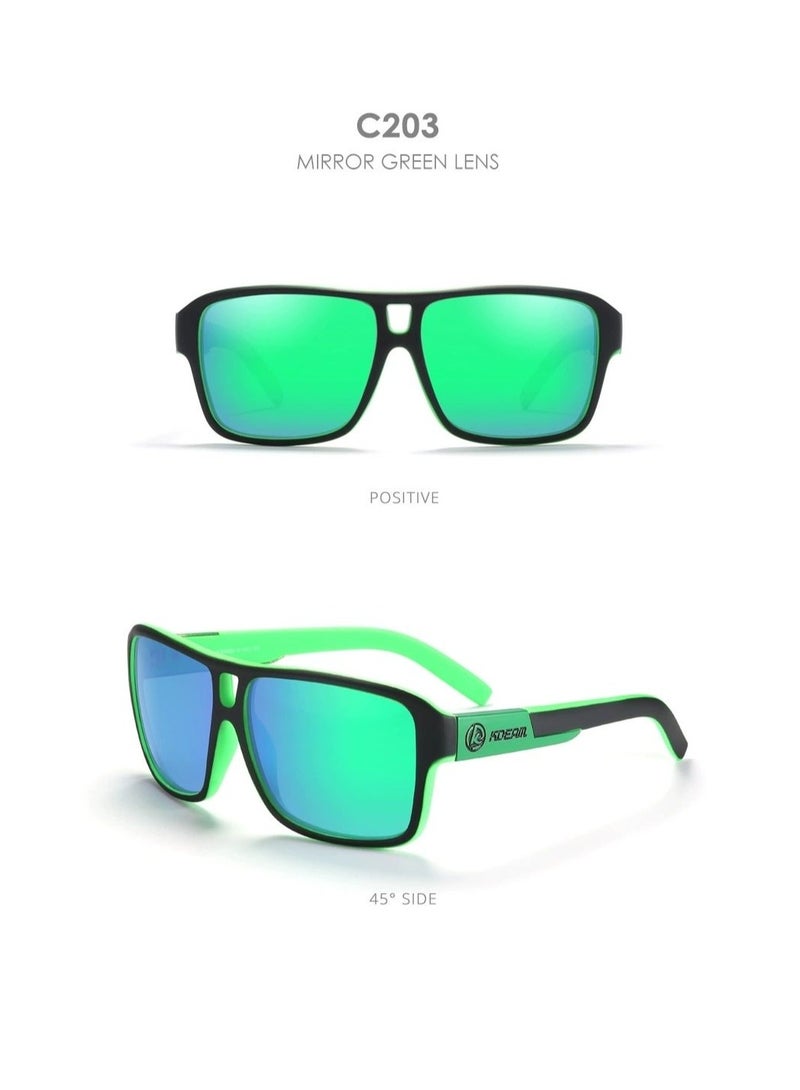 kdeam New square sports polarized sunglasses for Instagram trends, large-frame cycling glasses with dazzling colors from Europe and America, polarized lenses, fashionable sunglasses for both men and women - Image 3