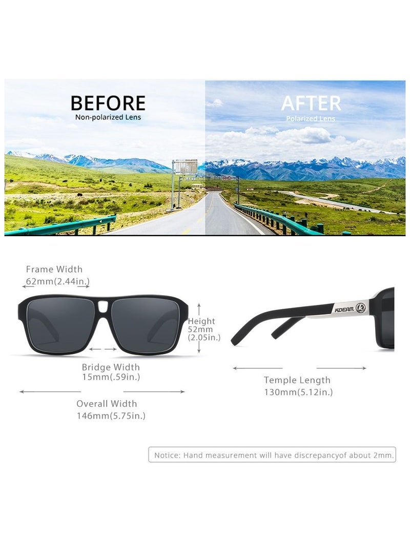 kdeam New square sports polarized sunglasses for Instagram trends, large-frame cycling glasses with dazzling colors from Europe and America, polarized lenses, fashionable sunglasses for both men and women - Image 4