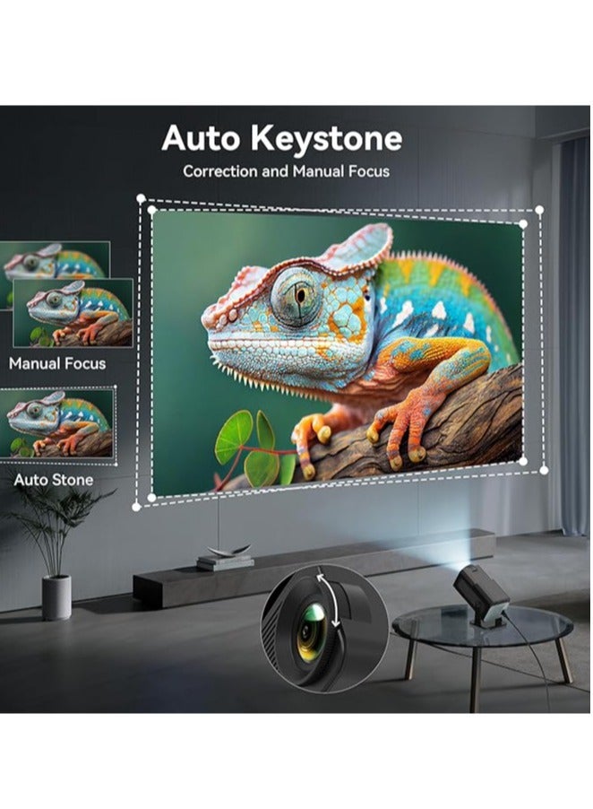 "Smart Mini Projector: 1080P Native Resolution, 4K Supported, 300 ANSI Lumens, WiFi 6"  - Image 3