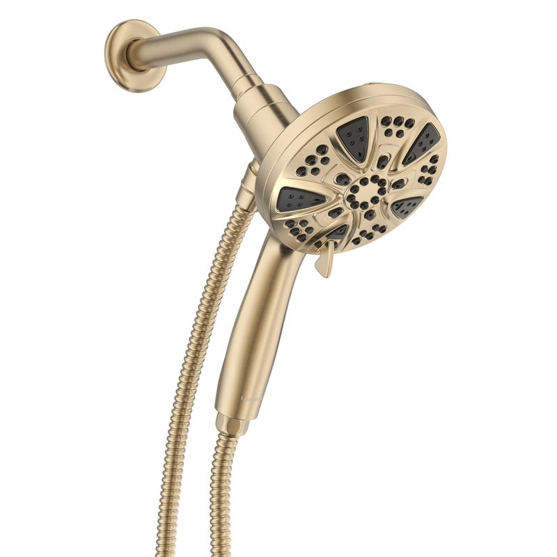 LAVA ODORO Handheld Shower Head with Magnetic Docking System, 10-Function High Pressure Detachable Shower Head, 5-inch Showerhead with 72 Inch Hose, Remote Dock, Brushed Nickel, SH180-BN-D - Image 1